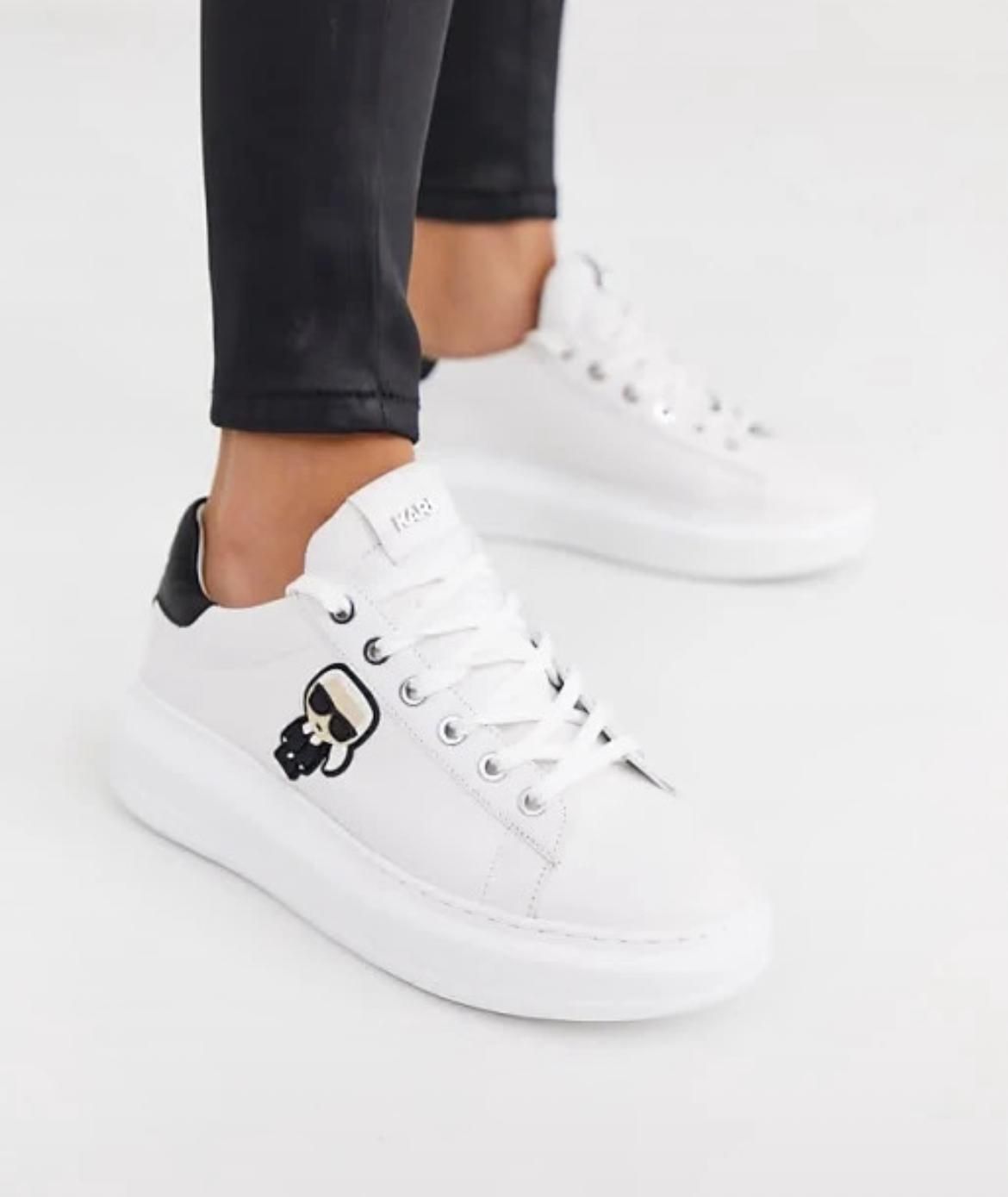 Karl Lagerfeld sneakersy białe z czarnym buty nowe damskie 37,5
