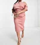 Sukienka wieczorowa XL Piankowa Pudrowy roz Asos Design