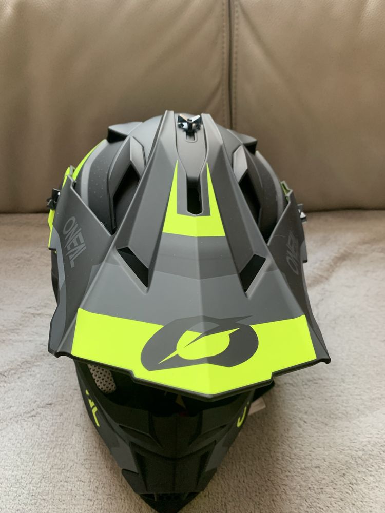 Kask Cross O'Neal 2SRS SPYDE V.23 Czarno-Szaro-Fluo Żółty
