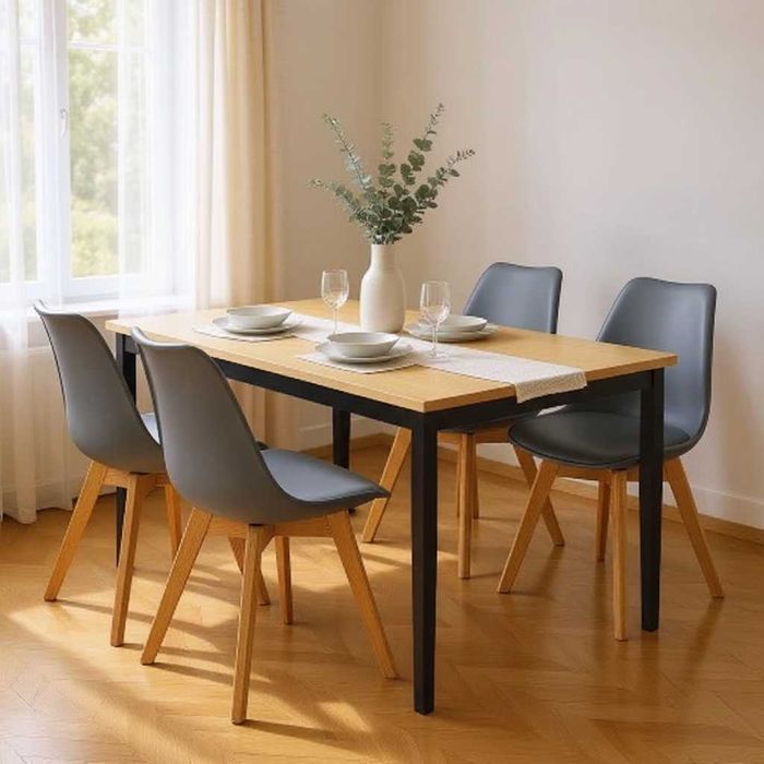 NOWY Stół z Krzesłami Drewniany do Kuchni Salonu Jadalni Stolik Loft