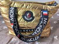 Moncler złota pikowana torba NOWA