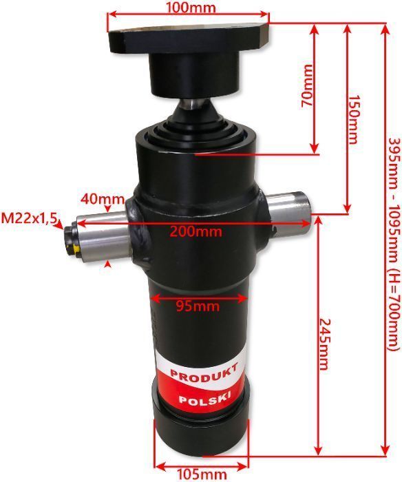 Zestaw hydrauliczny wywrotu 2,5 metra na 3 str 700 PEŁNY [7143]