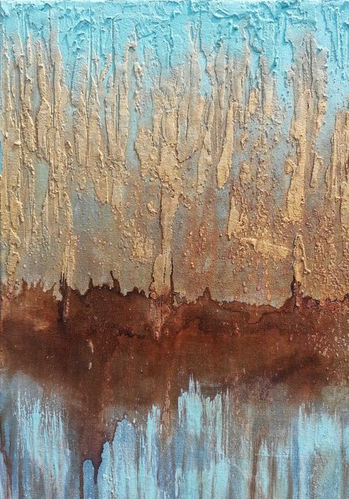 Obraz ręcznie malowany Abstrakcja "Złoto Ziemi"