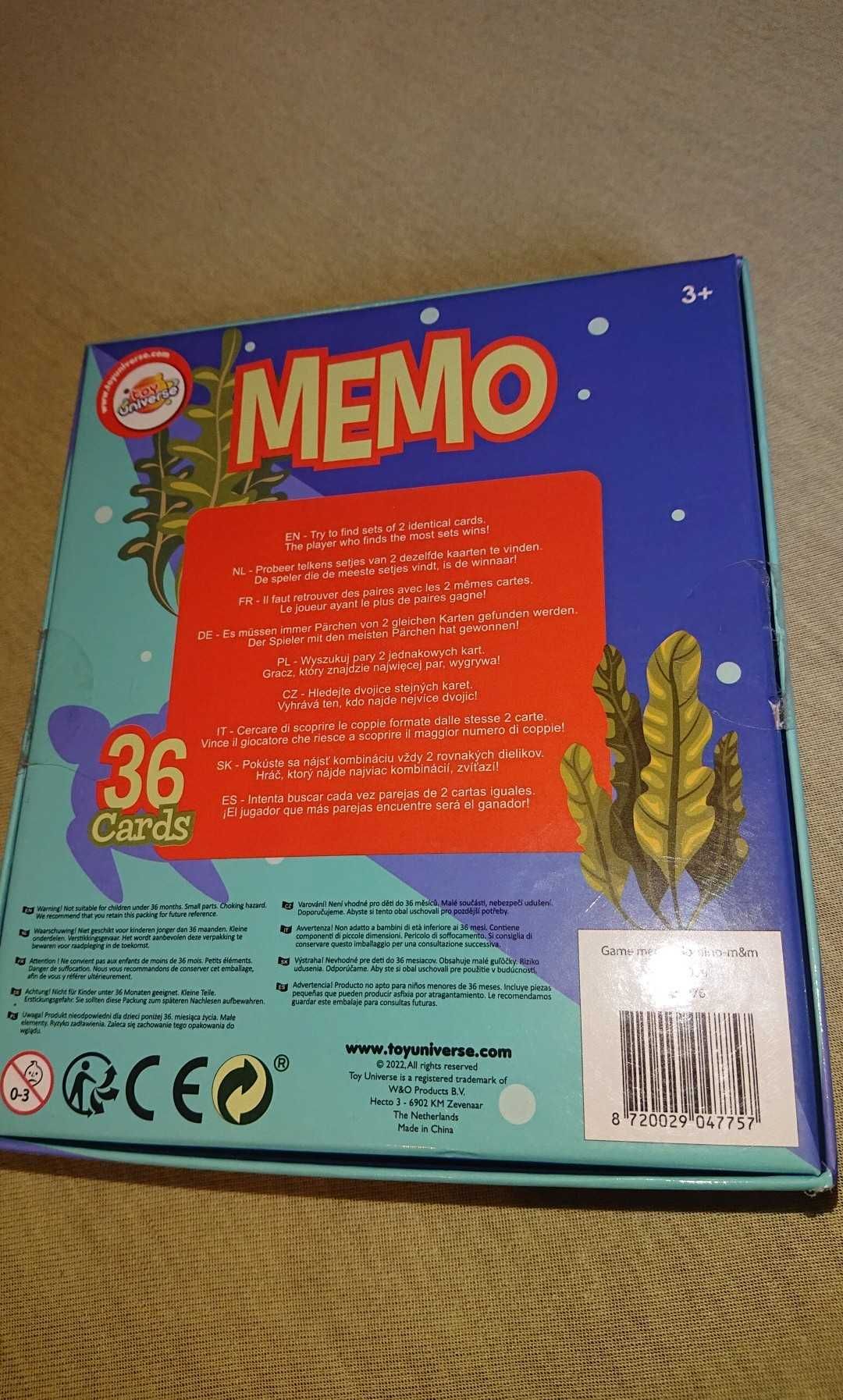 Gra Memo / memory zwierzęta / 36 kart / 3+