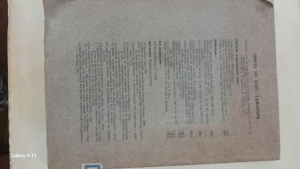 Livro Direito Cooperativo prof.Raúl Tamagnini 1935