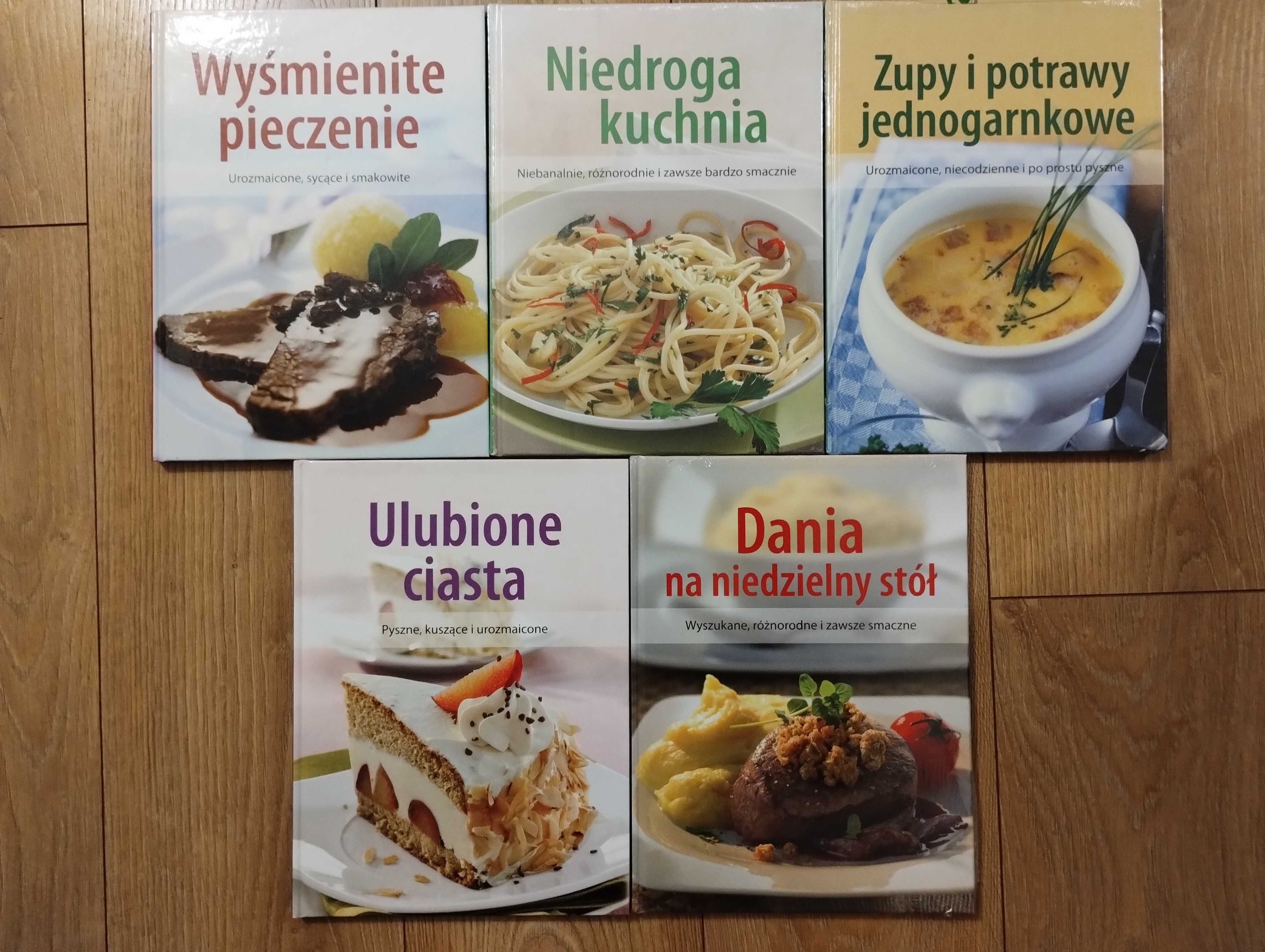 5x Książki kucharskie Wyśmienite pieczenie niedroga kuchnia ciasta