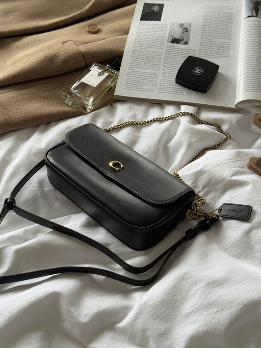 Сумка Coach Brook Flap Chain Black\Gold чорна