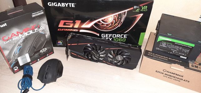GeForce Gigabyte GTX 1060 3gb+GameMax gm 500+Gaming GXT 155 в подарок