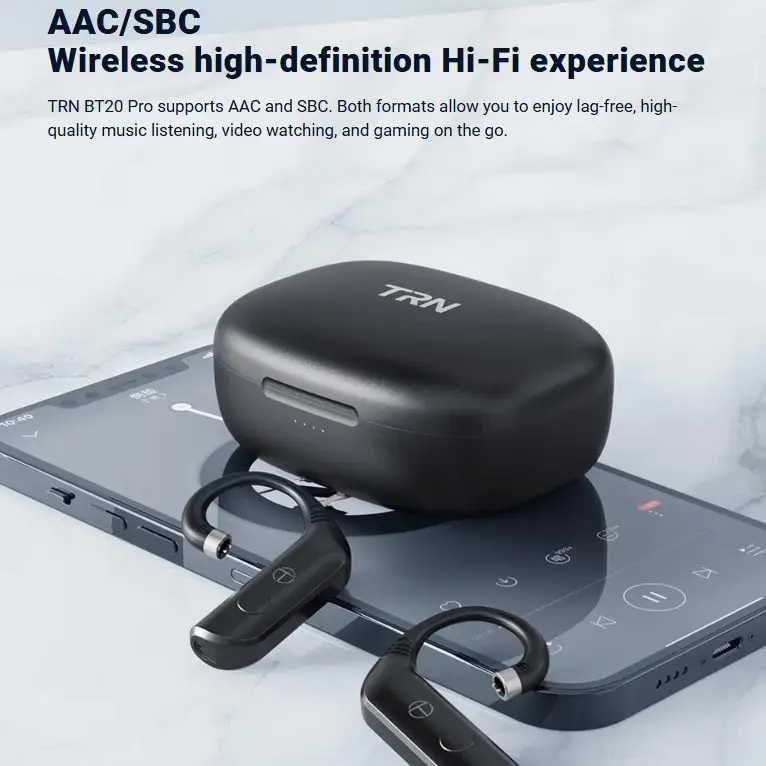 ⇒ Блютуз адаптер TRN BT20PRO 3 конектори 2 pin mmcx qdc (Є ОПТ)