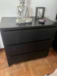 Comoda MALM 3 gavetas preta