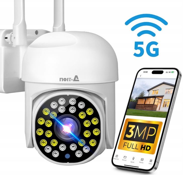 Kamera Zewnętrzna Obrotowa Monitoring Wifi Wodoodporna