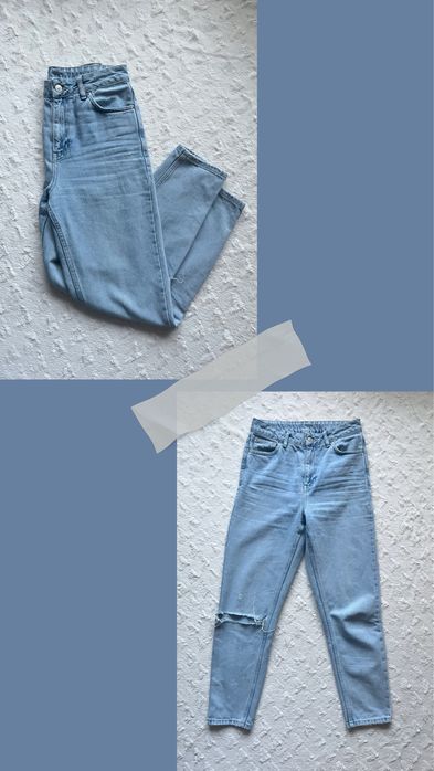 Jasne jeansy damskie z dziurą na kolanie