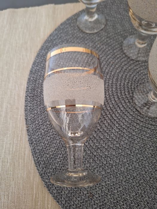 Kieliszki z PRL pozłacane 5 szt