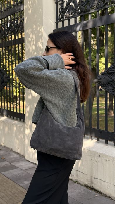 Жіноча сумка-шопер замш, замшева сумка