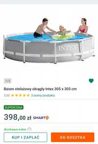 Basen ogrodowy Intex  305x305 + plandeka