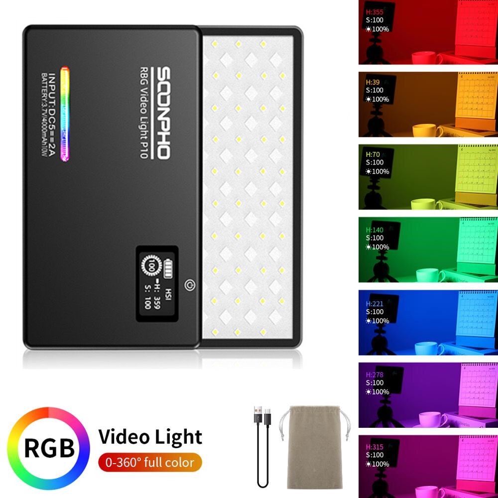 Накамерне LED світло Soonpho P10 RGB з аккумулятором 4000 mAh