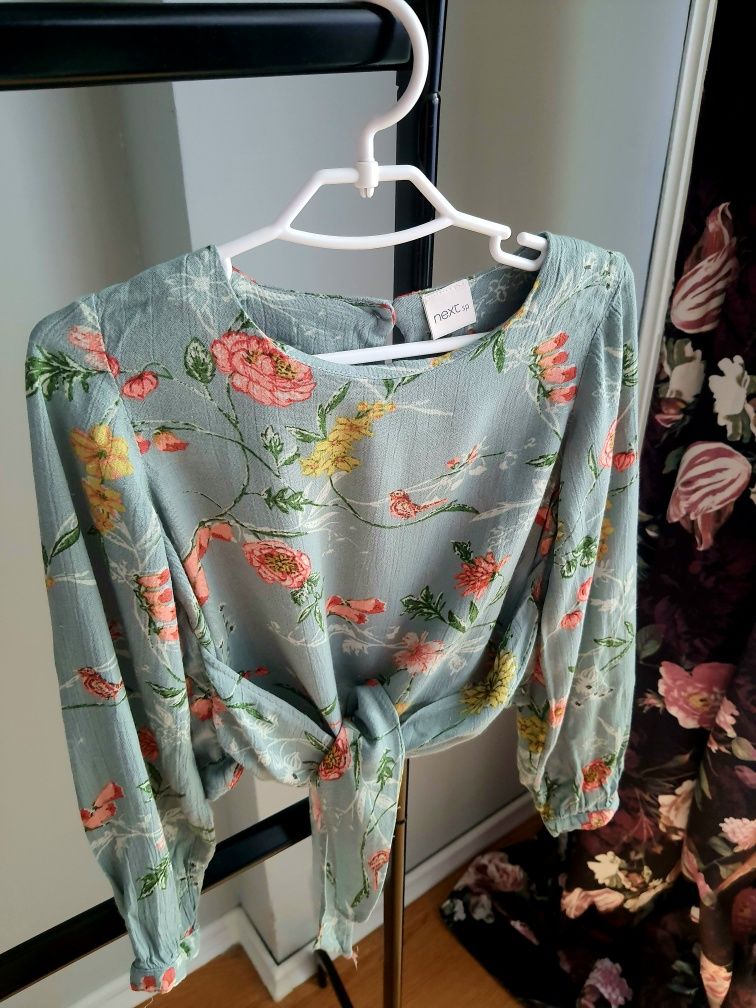Bluzka koszula wiązana dla dziewczynki crop top Next 5 lat 110cm 100%