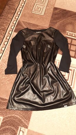 Платье туника с эко кожи