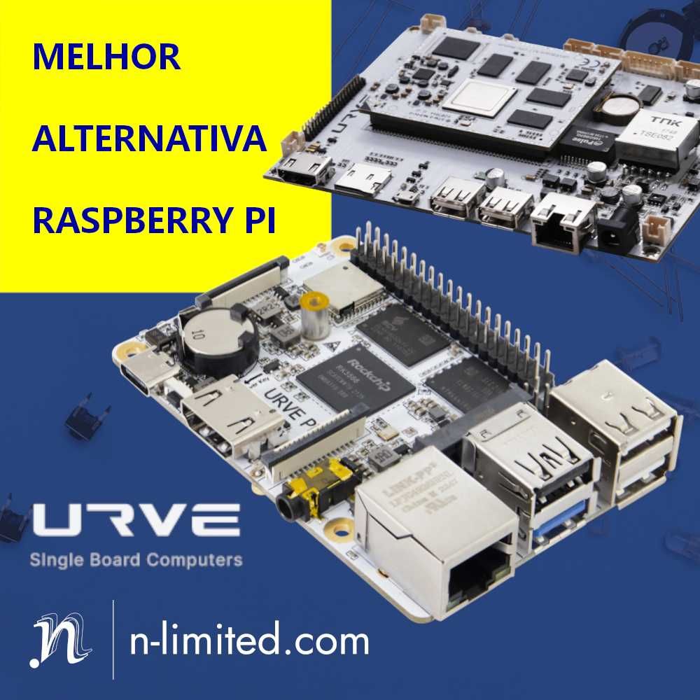 (MELHOR alternativa Raspberry Pi 4/5) URVE Pi 2GB + 8GB eMMC +M.2 SATA
