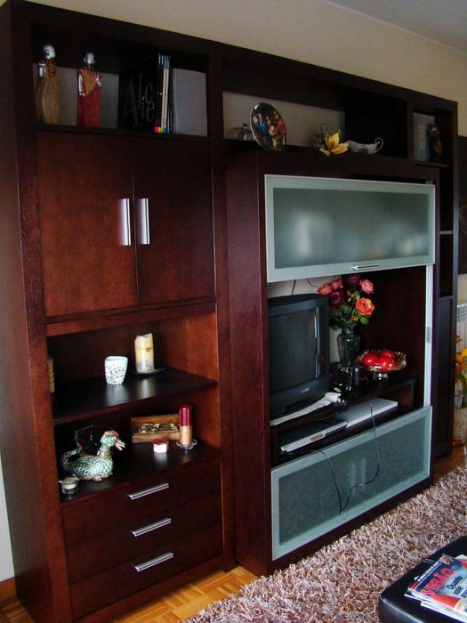 Móvel de sala em madeira de carvalho para TV+2 módulos
