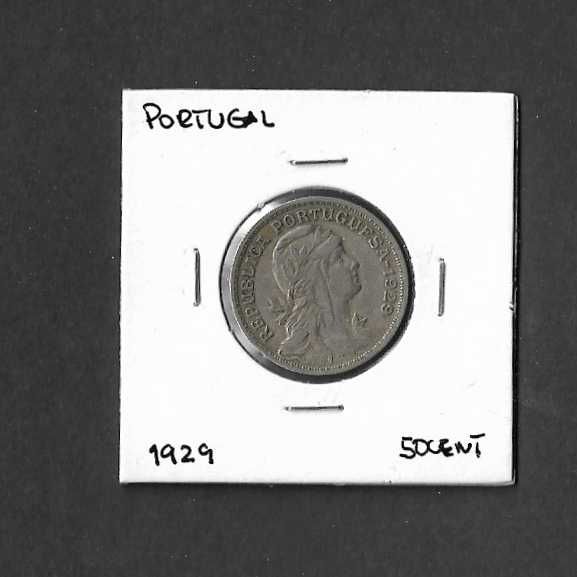 Moeda circulada 50 centavos. Portugal 1929