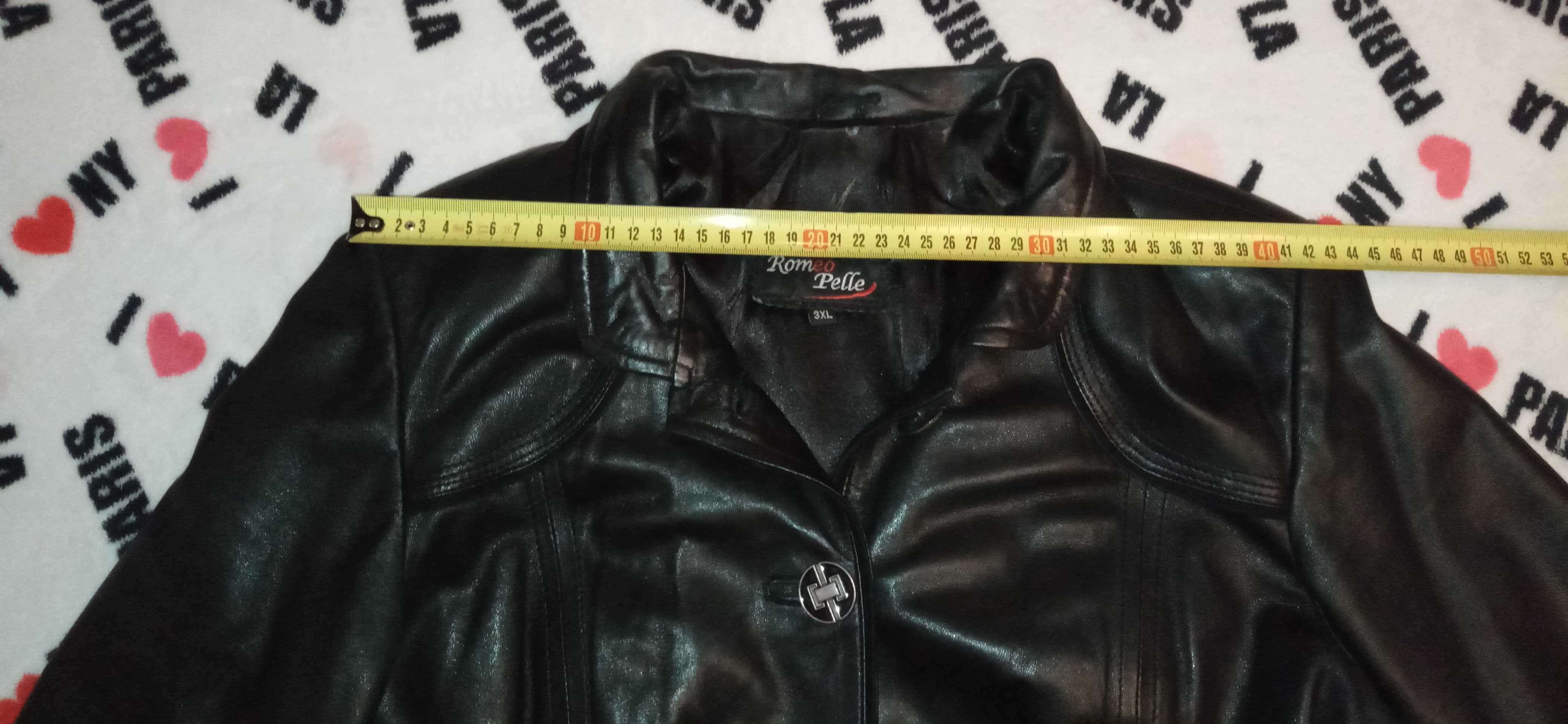 Натуральна шкіряна жіноча куртка, чорного кольору, розмір - 46-48.