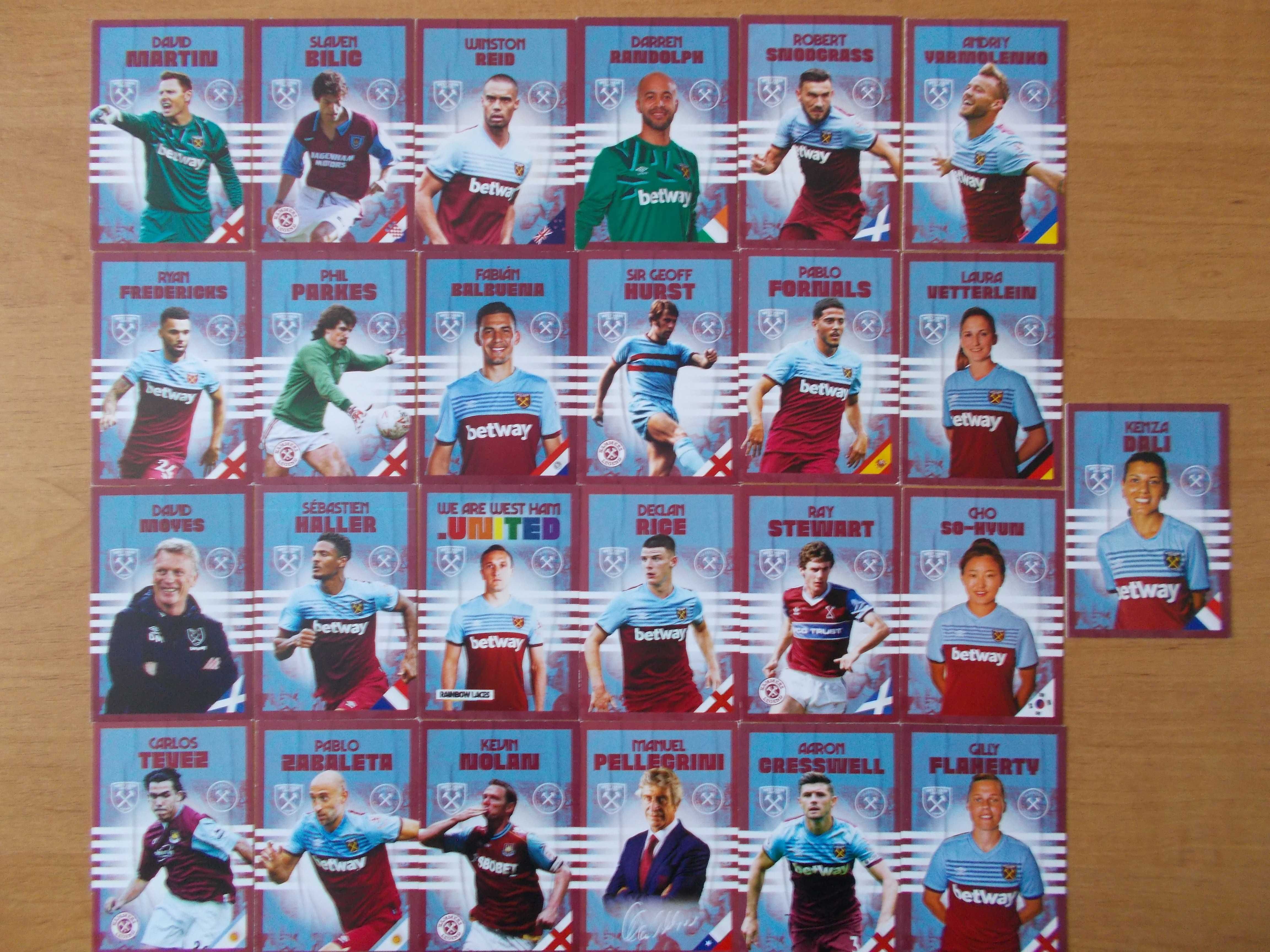 West Ham United - oryginalne karty zawodników