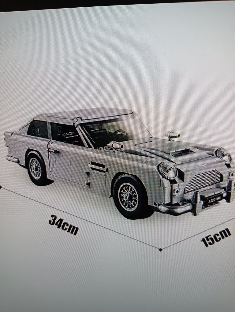 35cm auto Klocki 10262 Aston Martin db5 Bond 007 lepin jak lego