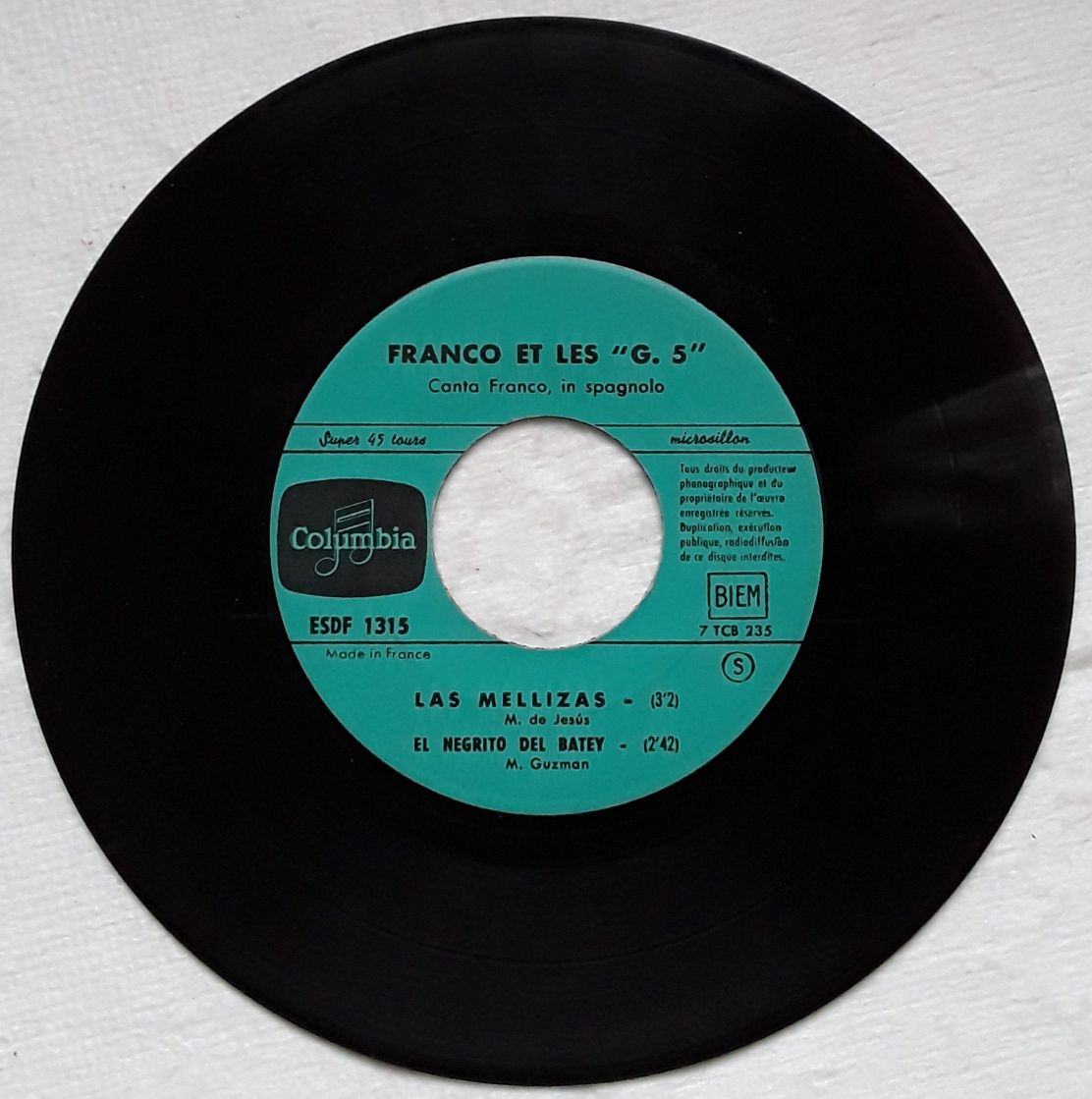 Disco vinil single Franco et Les "G.5" - Viva Merengue