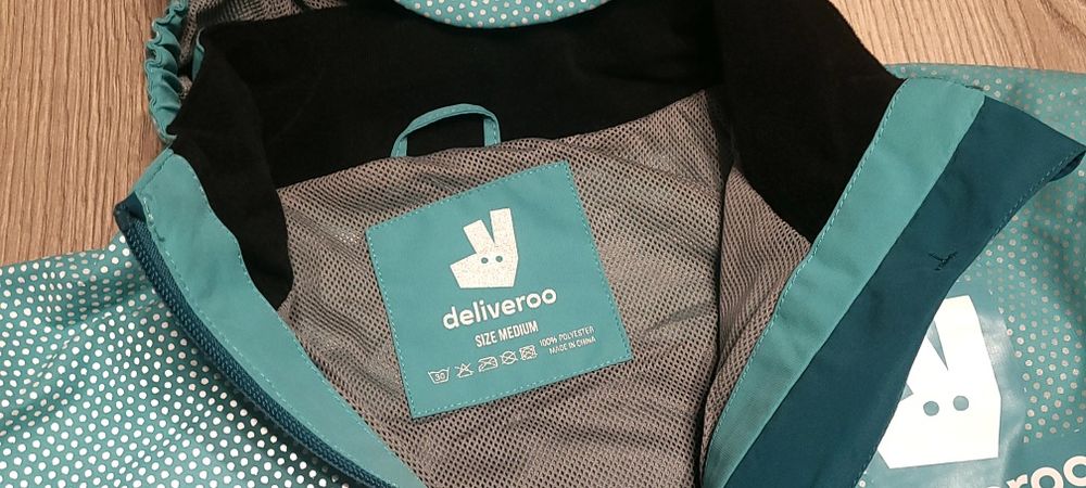 DELIVEROO Przeciwdeszczowa Kurtka Rowerowa roz. M - NOWA