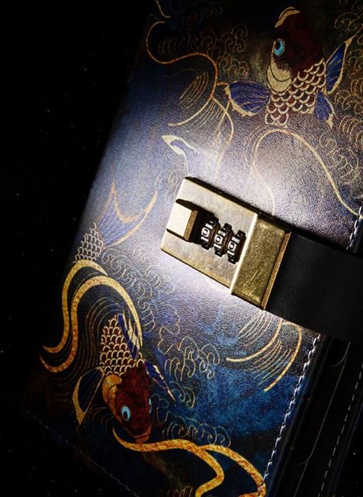 Stylowy Orientalny Notatnik Zamykany na Szyfrowy Zamek