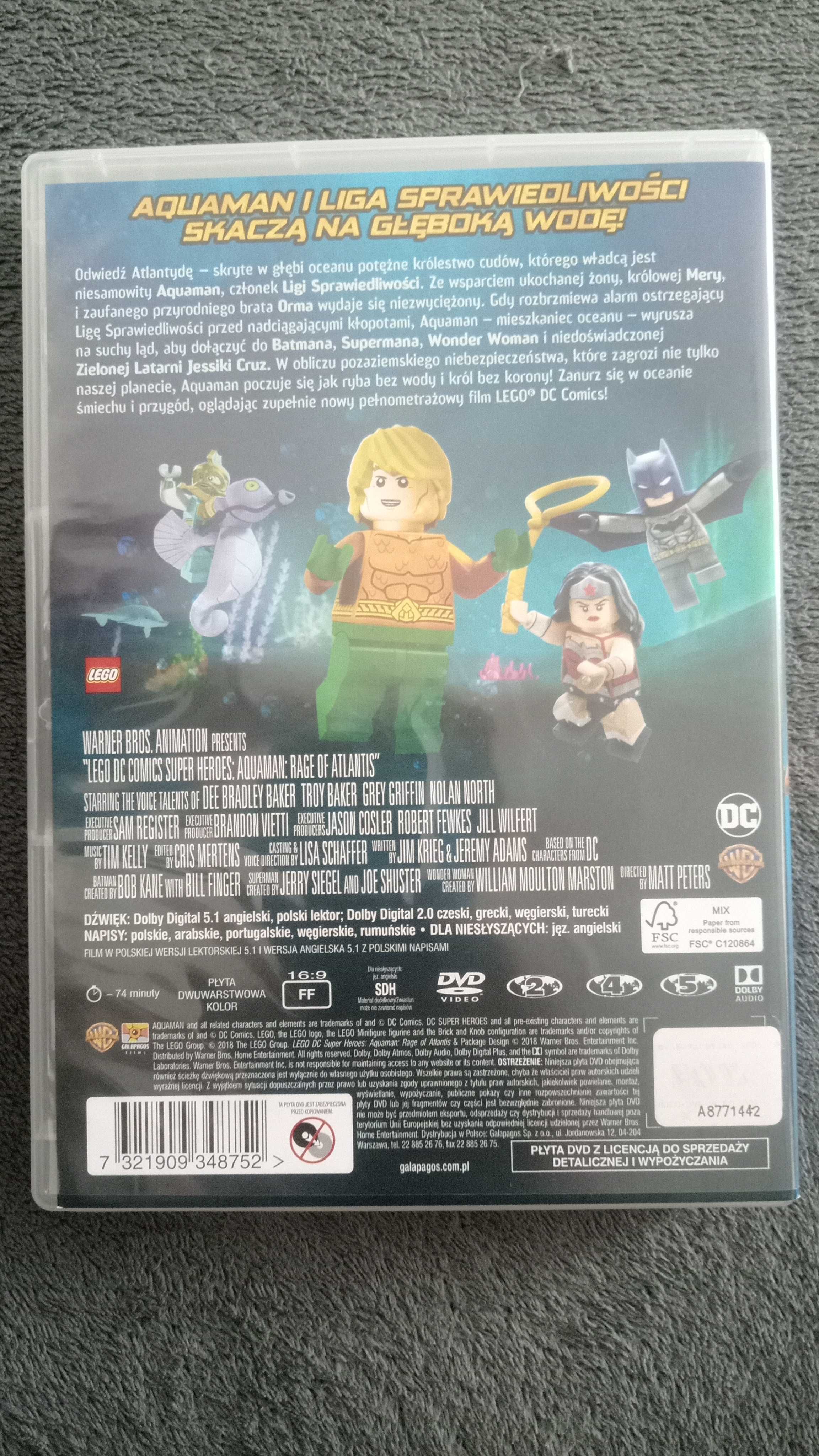 LEGO Super Heroes Aquaman Przebudzenie Atlantydy płyta DVD