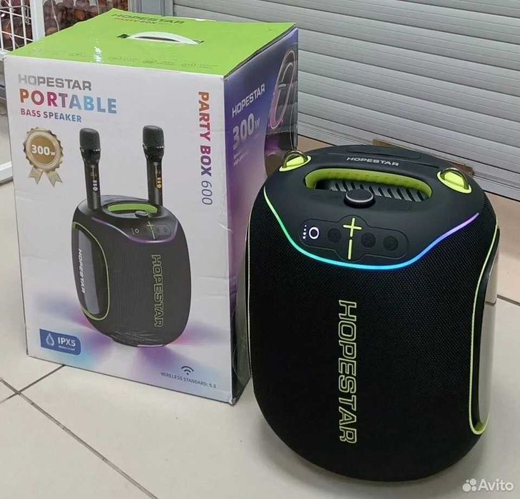 Колонка Hopestar Party box 600 с 2 микрофонами