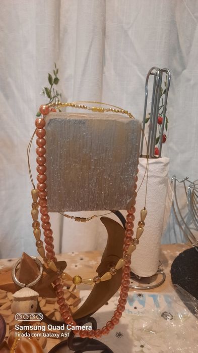 Suporte para vela com lua e.estrela
