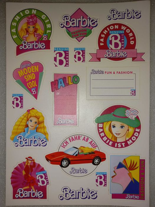5 Arkuszy Naklejek BARBIE A5