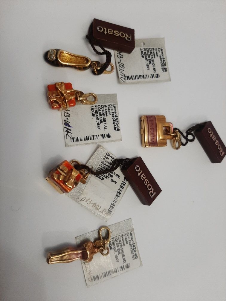 Подвес, кулон, колье, Rosato Италия, эмаль, золото 750 проба.