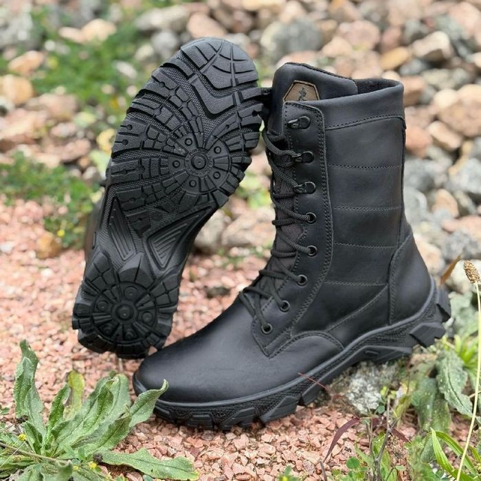 Берці зимові чоловічі шкіряні на хутрі EVO Spartan 36-46р Койот Чорні