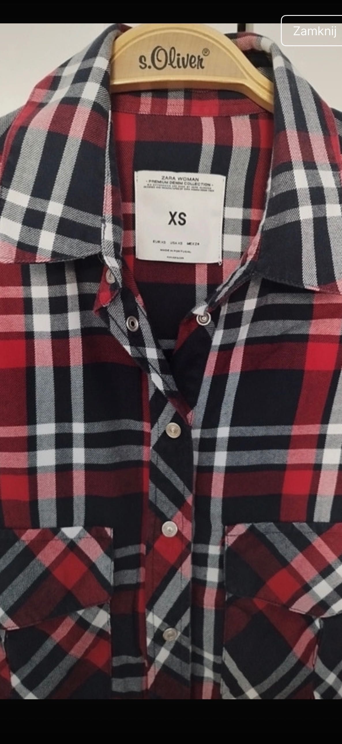 Koszula w kratę Zara rozm. XS