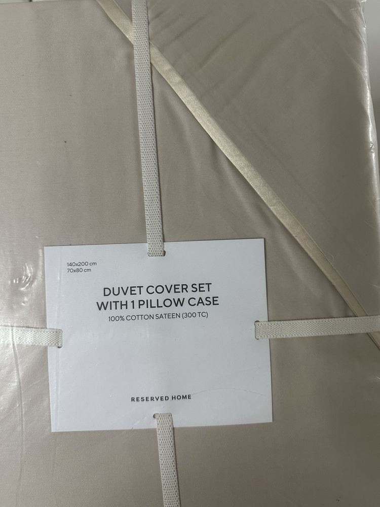 komplet posciel reserved 140x200 bezowa nowa