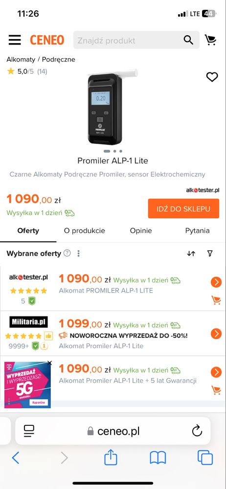 Alkomat promiler ALP 1 Lite .