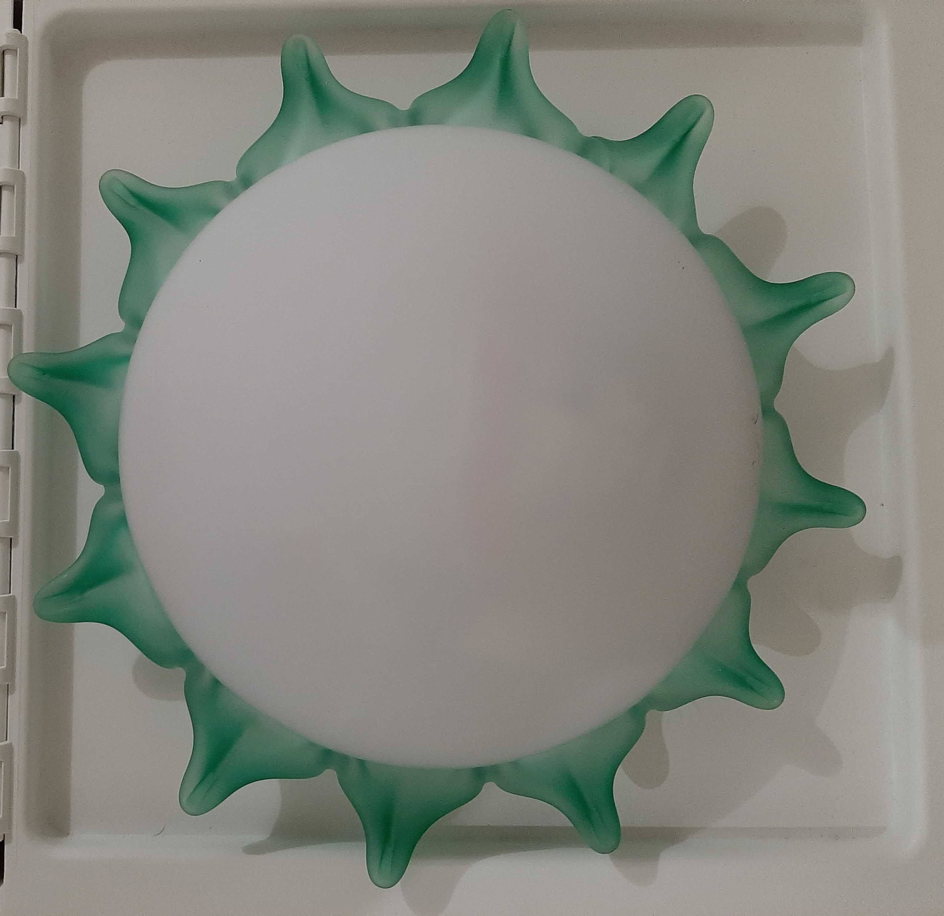 Plafond / candeeiro de teto verde em vidro temperado (forma sol)