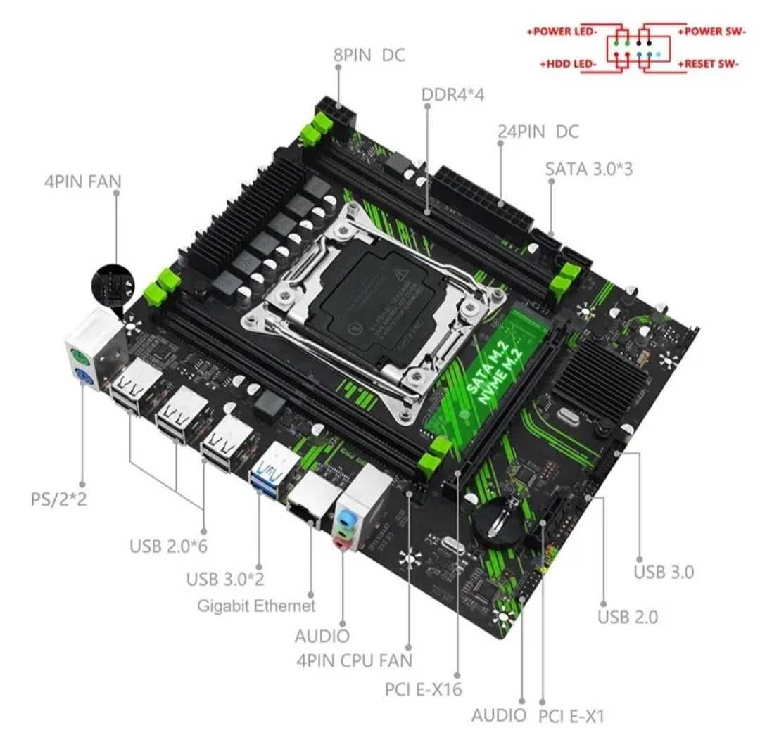 Игровой набор Machinist X99 PR9, Xeon E5 2680 V4 , DDR4 16 gb, SSD m2