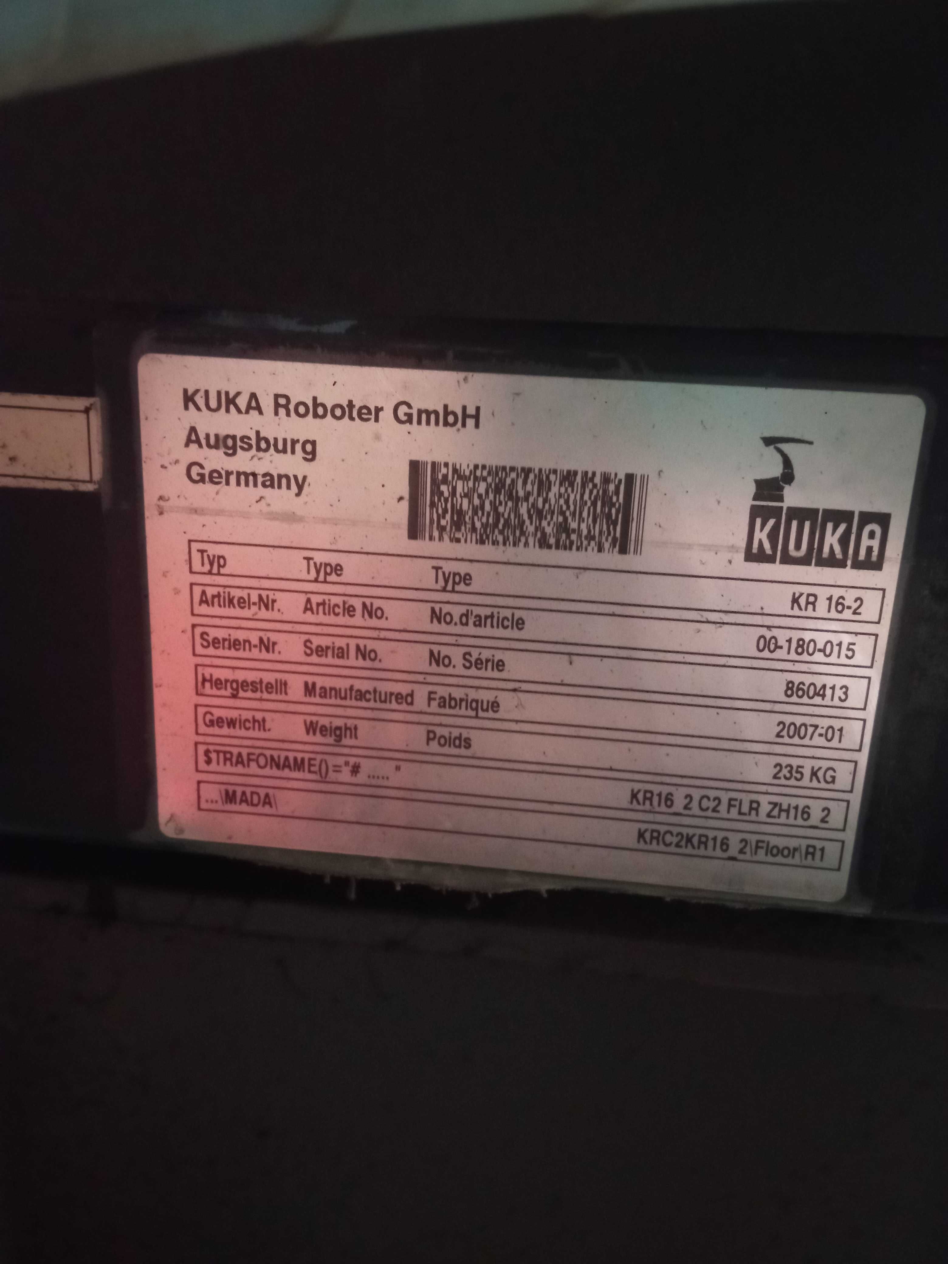 Robot spawalniczy KUKA KR16-2 z szafą sterow. i kontrolerem KR-C2 ED.5