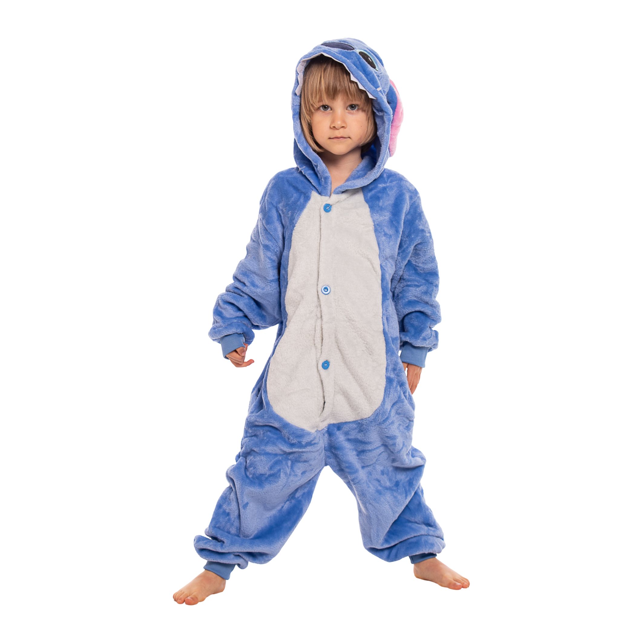 Piżama Dla Dzieci Kigurumi Onesie Kostium Stich Niebieski 135-145 cm