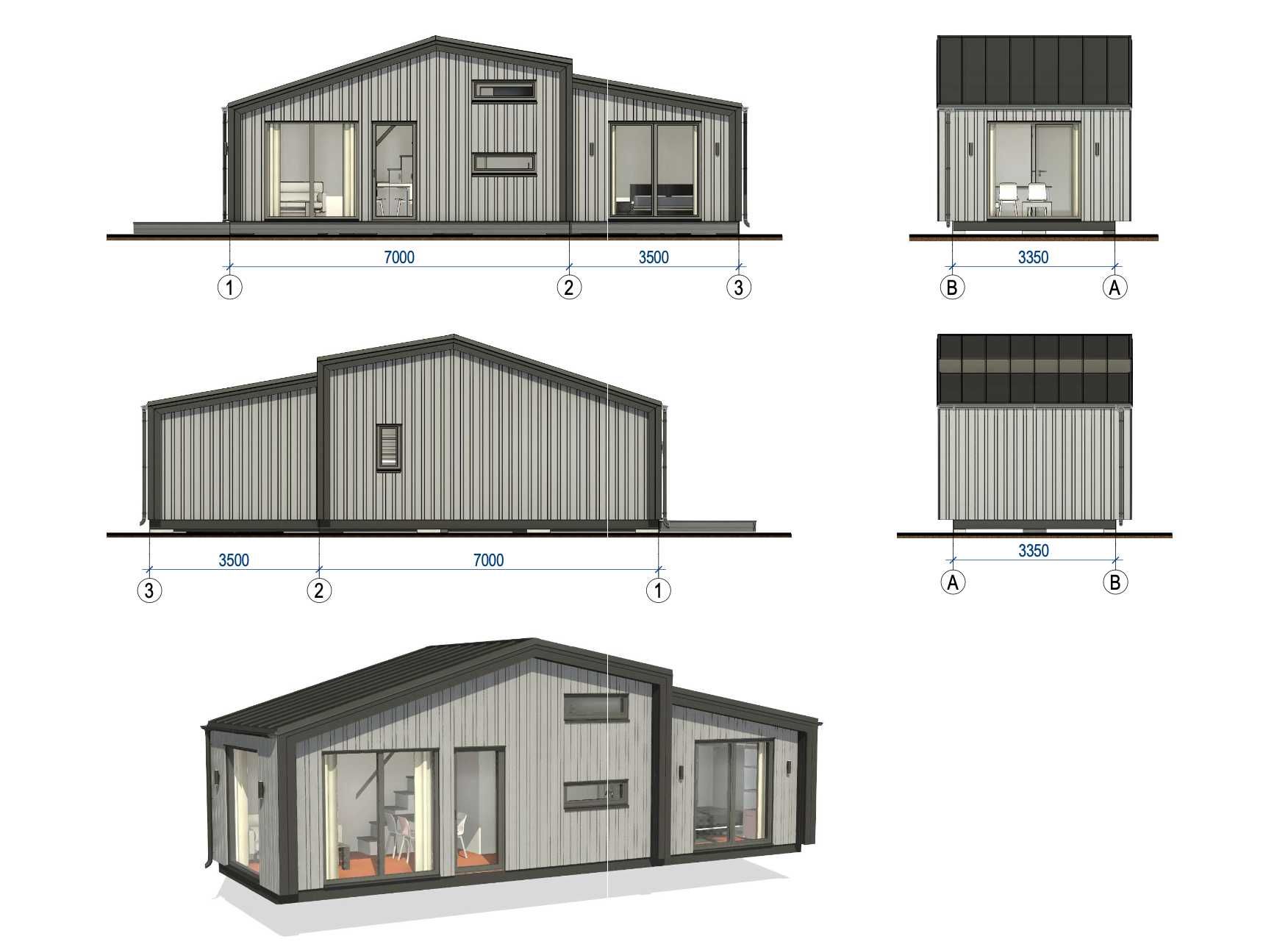 Casa modular pré-fabricada de 35 m2 pronta a habitar