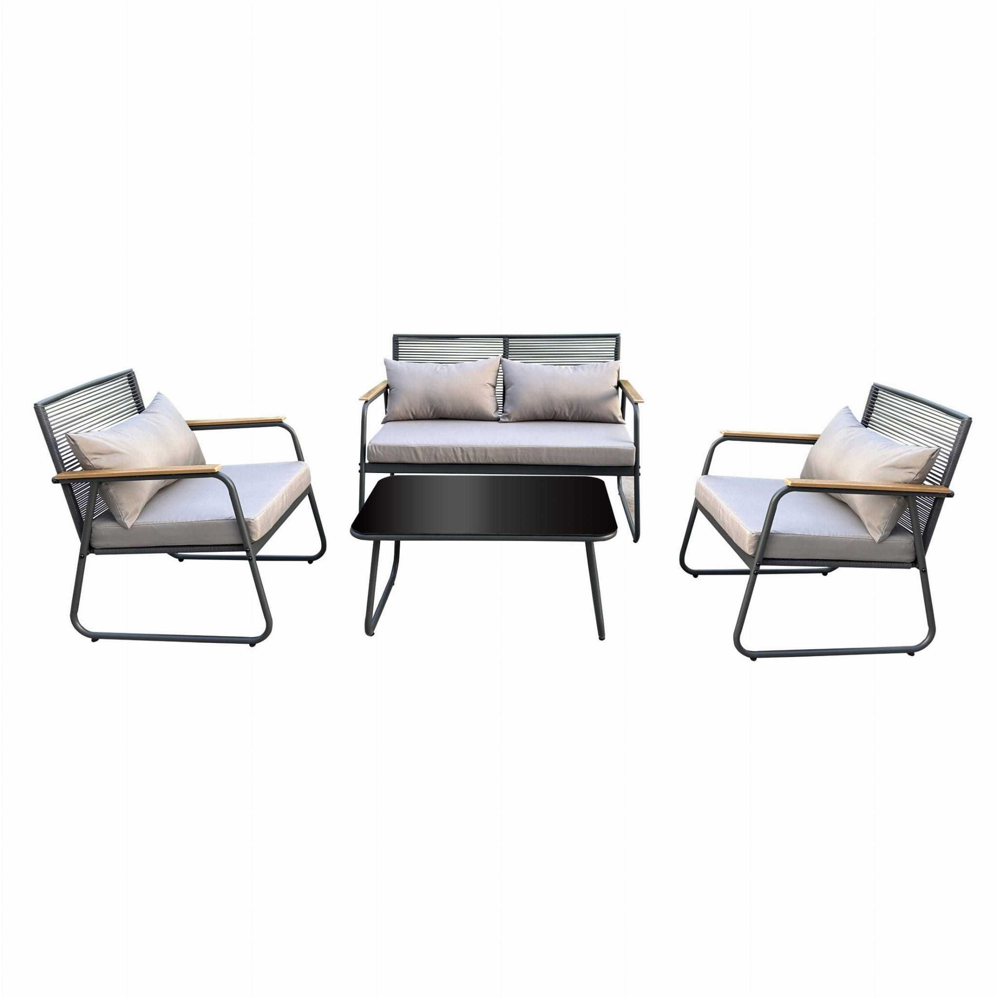 Zestaw mebli ogrodowych - 2x fotel, stolik, sofa NOWY