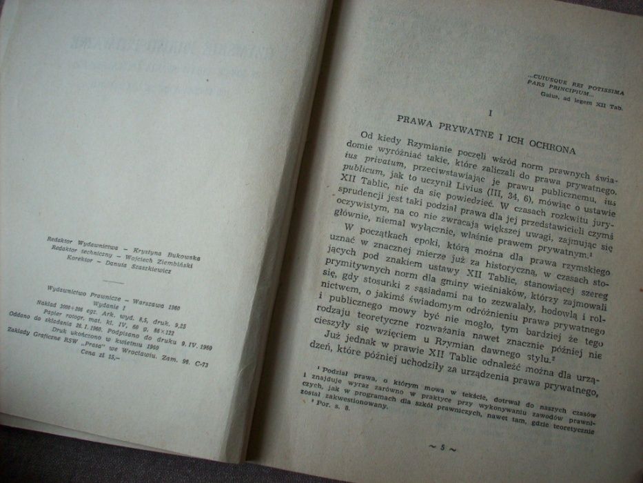 Rzymskie prawo prywatne, E. Gintowt, 1960.