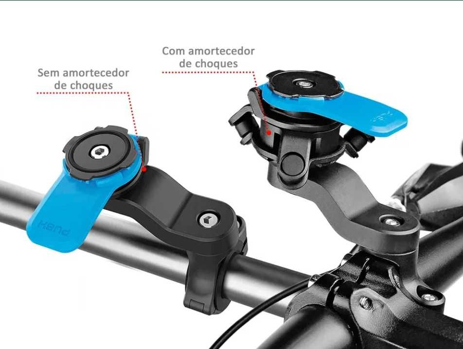 Suporte telemóvel "QUAD LOCK"  com amortecedor para bicicleta.