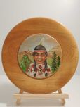Piękny drewniany talerz, Indiańska dziewczyna