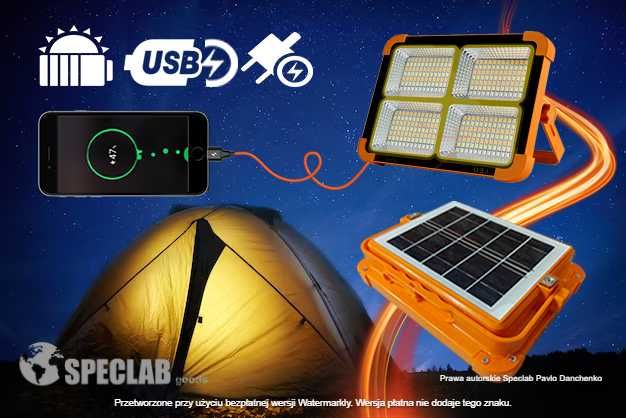Halogen solarny bezprzew, SP-209 lampa robocza, 12000mA